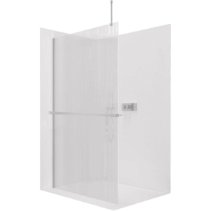 CERANO - Sprchová zástěna Walk-in Onyx Top Round L/P - 8 mm - kulatá vzpěra + polička/držák na ručníky - chrom, rýhované sklo - 160x200 CER-8050BD1667 vyobraziť