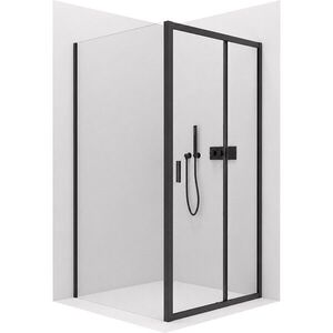 CERANO - Sprchovací kút Varone LINE Ľ/P - 6 mm - čierna matná, transparentné sklo - 130x70x195 - posuvný CER-DY505B-90109 vyobraziť