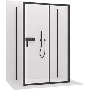 CERANO - Trojstenný sprchovací kút Varone LINE UL/P - 6 mm - čierna matná, transparentné sklo - 130x70x195 - posuvný CER-DY505B-90139 vyobraziť