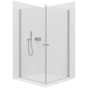 CERANO - Sprchovací kút Antelo Duo Ľ/P - 6 mm - chróm, transparentné sklo - 120x75x190 - otočný CER-8050BD146 vyobraziť