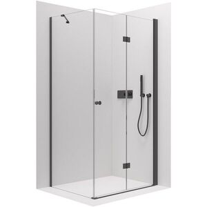 CERANO - Sprchovací kút Volpe L/P - 6 mm - čierna matná, transparentné sklo - 120x70x190 - zalamovacia CER-669631 vyobraziť