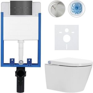 CERANO - Kompletní WC set Profi/Cronus Standard - bílá lesklá - WC tlačítko Line/Tmavě šedá - pro zazdění - 59, 3x38, 4 CER-295009 vyobraziť