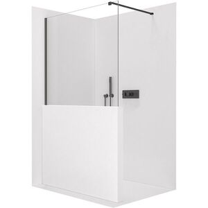 CERANO - Sprchová zástěna Walk-in Onyx Half Cube L/P - 8 mm - hranatá vzpěra - černá matná, transparentní sklo - 110x100 CER-978619 vyobraziť