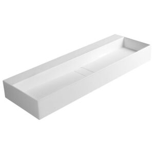 SAPHO - CUBIS umývadlo, liatý mramor, 120x40cm, bez otvoru pre batériu, biela CU120-0 vyobraziť