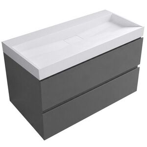 CERANO - Koupelnová skříňka Carole - antracitová + umyvadlo z lit. mramoru Vita - bílá matná - 100x58x46 CER-501369 vyobraziť