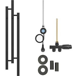 CERANO - Koupelnový radiátorový set Fabiano - kombinované vytápění, wifi tyč - boční jednobodové připojení - 300W - černá matná - 1200x220 mm CER-620246 vyobraziť