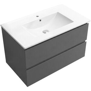 CERANO - Koupelnová skříňka Carole - antracitová + keramické umyvadlo Todo - bílá lesklá - 101x50x46, 5 CER-622497 vyobraziť