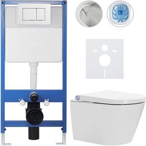 CERANO - Kompletní WC set Profi/Cronus Standard - bílá lesklá - WC tlačítko Classic/Bílá - předstěnová instalace - 59, 3x38, 4 CER-006674 vyobraziť