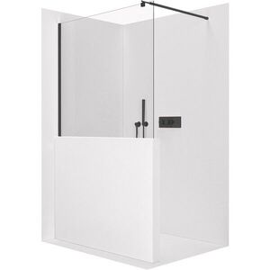 CERANO - Sprchová zástěna Walk-in Onyx Half Round L/P - 8 mm - kulatá vzpěra - černá matná, transparentní sklo - 110x100 CER-681586 vyobraziť