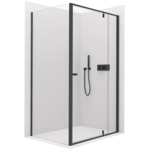 CERANO - Sprchový kout Santini L/P - 6 mm - černá matná, transparentní sklo - 110x100x195 - pivotový CER-428995 vyobraziť