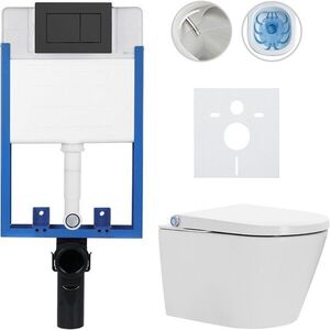 CERANO - Kompletní WC set Profi/Cronus Standard - bílá lesklá - WC tlačítko Classic/Černá matná - pro zazdění - 59, 3x38, 4 CER-035142 vyobraziť