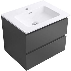 CERANO - Koupelnová skříňka Carole - antracitová + keramické umyvadlo Novo - bílá lesklá - 61x49, 5x46, 5 CER-057941 vyobraziť