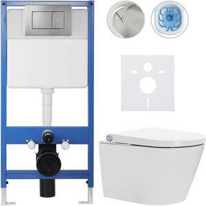 CERANO - Kompletní WC set Profi/Cronus Standard - bílá lesklá - WC tlačítko Classic/Tmavě šedá - předstěnová instalace - 59, 3x38, 4 CER-076027 vyobraziť