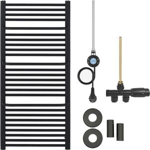CERANO - Koupelnový radiátorový set Antonio - kombinované vytápění, wifi tyč - boční jednobodové připojení - 600W - černá matná - 1180x550 mm CER-085177 vyobraziť
