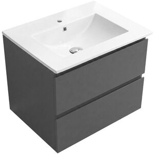 CERANO - Koupelnová skříňka Carole - antracitová + keramické umyvadlo Todo - bílá lesklá - 61x50x46, 5 CER-087746 vyobraziť