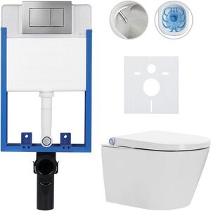 CERANO - Kompletní WC set Profi/Cronus Standard - bílá lesklá - WC tlačítko Classic/Tmavě šedá - pro zazdění - 59, 3x38, 4 CER-094468 vyobraziť