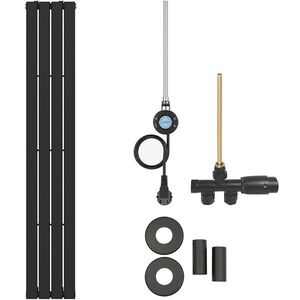 CERANO - Koupelnový radiátorový set Arlen - kombinované vytápění, wifi tyč - boční jednobodové připojení - 300W - černá matná - 1800x300 mm CER-106677 vyobraziť