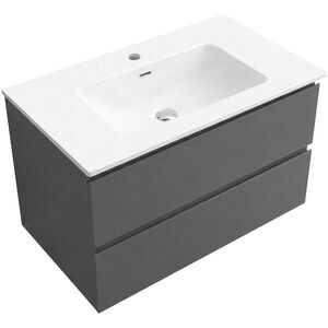 CERANO - Koupelnová skříňka Carole - antracitová + keramické umyvadlo Novo - bílá lesklá - 81x49, 5x46, 5 CER-142746 vyobraziť