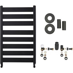 CERANO - Koupelnový radiátorový set Marco - ústřední vytápění - boční připojení - 698W - černá matná - 920x550 mm CER-701326 vyobraziť