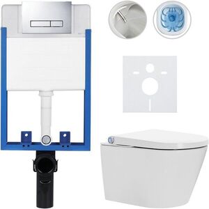 CERANO - Kompletní WC set Profi/Cronus Standard - bílá lesklá - WC tlačítko Slim/Chrom - pro zazdění - 59, 3x38, 4 CER-168516 vyobraziť