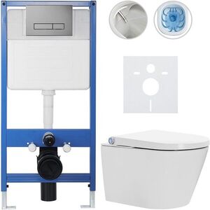 CERANO - Kompletní WC set Profi/Cronus Standard - bílá lesklá - WC tlačítko Slim/Tmavě šedá - předstěnová instalace - 59, 3x38, 4 CER-168531 vyobraziť