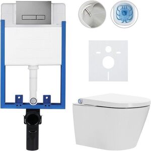 CERANO - Kompletní WC set Profi/Cronus Standard - bílá lesklá - WC tlačítko Slim/Tmavě šedá - pro zazdění - 59, 3x38, 4 CER-178789 vyobraziť