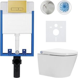 CERANO - Kompletní WC set Profi/Cronus Standard - bílá lesklá - WC tlačítko Slim/Zlatá - pro zazdění - 59, 3x38, 4 CER-188048 vyobraziť