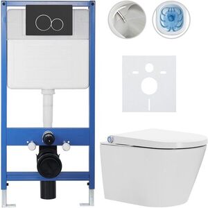 CERANO - Kompletní WC set Profi/Cronus Standard - bílá lesklá - WC tlačítko Duo/Černá matná - předstěnová instalace - 59, 3x38, 4 CER-198501 vyobraziť