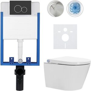 CERANO - Kompletní WC set Profi/Cronus Standard - bílá lesklá - WC tlačítko Duo/Černá matná - pro zazdění - 59, 3x38, 4 CER-202427 vyobraziť