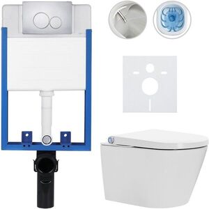 CERANO - Kompletní WC set Profi/Cronus Standard - bílá lesklá - WC tlačítko Duo/Chrom - pro zazdění - 59, 3x38, 4 CER-212645 vyobraziť
