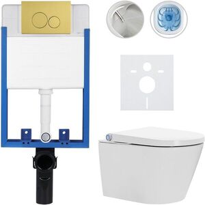 CERANO - Kompletní WC set Profi/Cronus Standard - bílá lesklá - WC tlačítko Duo/Zlatá - pro zazdění - 59, 3x38, 4 CER-218209 vyobraziť