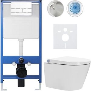 CERANO - Kompletní WC set Profi/Cronus Standard - bílá lesklá - WC tlačítko Line/Bílá - předstěnová instalace - 59, 3x38, 4 CER-234578 vyobraziť