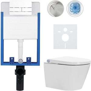 CERANO - Kompletní WC set Profi/Cronus Standard - bílá lesklá - WC tlačítko Line/Bílá - pro zazdění - 59, 3x38, 4 CER-235662 vyobraziť