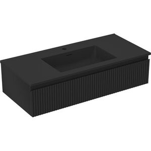 MEXEN/S - Rivel kúpeľňová skrinka 100 cm s umývadlom Otis, 1 šuplík, reliéf, čierna mat 91A20-10023-1-BF71-W18M71 vyobraziť