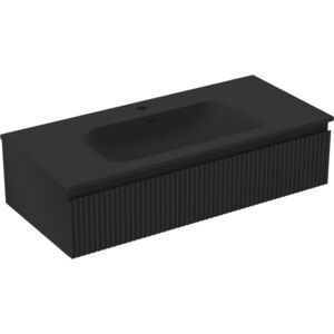 MEXEN/S - Rivel kúpeľňová skrinka 100 cm s umývadlom Vela, 1 šuplík, reliéf, čierna mat 91A20-10023-1-BF71-W23M71 vyobraziť