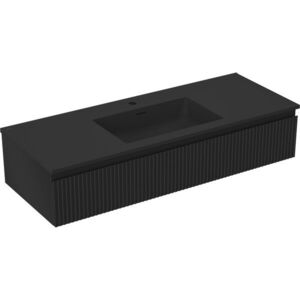 MEXEN/S - Rivel kúpeľňová skrinka 120 cm s umývadlom Otis, 1 šuplík, reliéf, čierna mat 91A20-12023-1-BF71-W18M71 vyobraziť