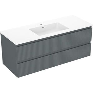 MEXEN/S - Rivel kúpeľňová skrinka 120 cm s umývadlom Otis, 2 zásuvky, reliéf, grafit mat/biela mat - 91A20-12047-2-BFF66-W18M 91A20-12047-2-BFF66-W18M01 vyobraziť