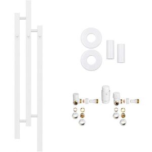 CERANO - Koupelnový radiátorový set Fabiano - ústřední vytápění - boční připojení - 251W - bílá lesklá - 1200x220 mm CER-508437 vyobraziť