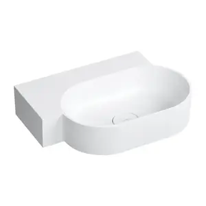 OMNIRES - OVO M+ umývadlo na dosku/závesné - ľavé, 55 x 38 cm, biele mat; OVO555UWLBM vyobraziť