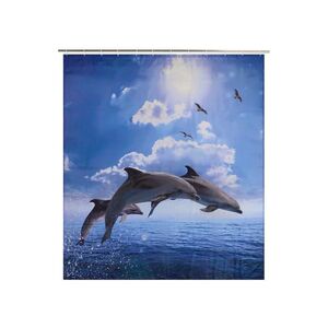 LIVARNO® Sprchový záves, 180 x 200 cm (s delfínmi) vyobraziť