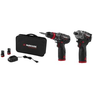 PARKSIDE PERFORMANCE® 12V akumulátorová vŕtačka/skrutkovač – štartovacia súprava s 12V akumulátorovým rázovým uťahovákom ¼ palca 170 Nm (s akumulátoro vyobraziť