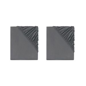 LIVARNO HOME Napínacia džersejová plachta, 90 – 100 x 200 cm, tmavosivá, 2 kusy vyobraziť