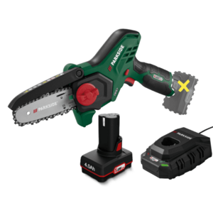 PARKSIDE® Aku reťazová píla 12 V PGHSA 12 D3 + Akumulátor 12 V/4 Ah + Nabíjačka 12 V/6 A vyobraziť