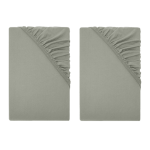 LIVARNO® Napínacia džersejová plachta, zelenosivá, 90 – 100 x 200 x 25 cm, 2 kusy vyobraziť