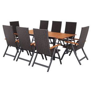 LIVARNO® Hliníkový rozkladací záhradný stôl Valencia, hnedý + Skladacie kreslo Valencia, 8 kusov vyobraziť