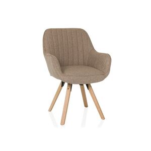 HJH LIVING Jedálenská stolička / Stolička pre návštevy otočná SCANDI SOFT látka (béžová) vyobraziť