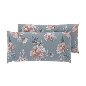 LIVARNO® Obliečky na vankúše z bavlny Renforcé, 40 x 80 cm, 2 kusy (kvety/modrá) vyobraziť