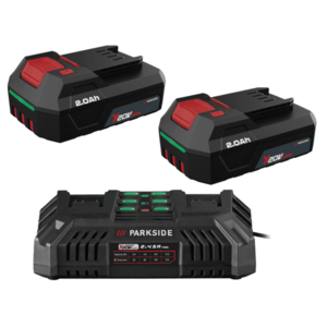 PARKSIDE® Akumulátor 20 V/2 Ah, 2 kusy + Dvojitá nabíjačka 20 V/4, 5 A vyobraziť