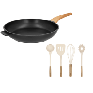SILVERCREST® Panvica z hliníkovej zliatiny, Ø 32 cm + Súprava kuchynských pomôcok, 4-dielna vyobraziť