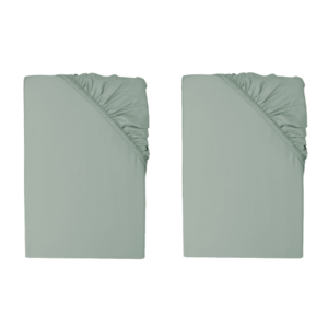 LIVARNO® Napínacia plachta z bambusovej viskózy Premium, 90 – 100 x 200 cm, zelená, 2 kusy vyobraziť